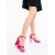 Sandale dama cu toc roz din material textil  Selada, 3 - Kalapod.net