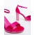 Sandale dama cu toc roz din material textil  Selada, 6 - Kalapod.net