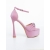 Sandale dama cu toc roz din material textil Estaria, 5 - Kalapod.net