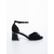Sandale dama cu toc negre din material textil Temisa, 5 - Kalapod.net