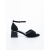 Sandale dama cu toc negre din material textil Simena, 5 - Kalapod.net
