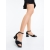 Sandale dama cu toc negre cu alb din material textil Simena, 2 - Kalapod.net