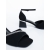 Sandale dama cu toc negre cu alb din material textil Simena, 6 - Kalapod.net
