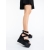 Sandale dama cu platforma negre din material textil Hiana - Kalapod.net