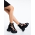 Sandale dama cu platforma negre din material textil Lahana - Kalapod.net