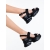 Sandale dama cu platforma negre din material textil  Alhana, 4 - Kalapod.net