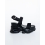 Sandale dama cu platforma negre din material textil  Alhana, 5 - Kalapod.net