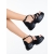Sandale dama cu platforma negre din piele ecologica Alovara - Kalapod.net