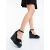 Sandale dama cu platforma negre din material textil Haruha - Kalapod.net