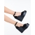 Sandale dama cu platforma negre din material textil Haruha, 4 - Kalapod.net
