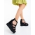 Sandale dama cu platforma negre din material textil Kavaria, 2 - Kalapod.net