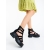 Sandale dama cu platforma negre din material textil Cosana, 3 - Kalapod.net