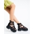 Sandale dama cu platforma negre din material textil Cosana, 2 - Kalapod.net