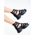 Sandale dama cu platforma negre din material textil Cosana, 4 - Kalapod.net