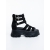 Sandale dama cu platforma negre din material textil Cosana, 5 - Kalapod.net