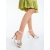 Sandale dama cu toc albe din material textil Cavana - Kalapod.net