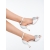 Sandale dama cu toc albe din material textil Cavana, 4 - Kalapod.net