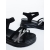 Sandale dama  cu platforma negre din material textil Adasa, 6 - Kalapod.net