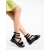 Sandale dama cu platforma negre din material textil Dazara, 3 - Kalapod.net