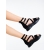 Sandale dama cu platforma negre din material textil Dazara, 4 - Kalapod.net