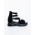 Sandale dama cu platforma negre din material textil Dazara, 5 - Kalapod.net