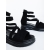 Sandale dama cu platforma negre din material textil Dazara, 6 - Kalapod.net
