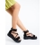Sandale dama cu platforma negre din material textil Nasada, 3 - Kalapod.net