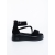 Sandale dama cu platforma negre din material textil Nasada, 5 - Kalapod.net