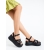 Sandale dama cu platforma negre din piele ecologica Sandia - Kalapod.net