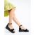 Sandale dama cu platforma negre din material textil Tasara - Kalapod.net