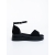 Sandale dama cu platforma negre din material textil Tasara, 5 - Kalapod.net