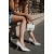 Pantofi dama cu toc bej din material textil  Estiana - Kalapod.net