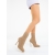 Botine dama cu toc bej inchis din material textil Maira - Kalapod.net