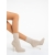 Botine dama cu toc bej deschis din material textil Maira, 4 - Kalapod.net