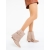 Botine dama cu platforma bej din material textil Kanika - Kalapod.net