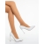 Pantofi dama cu toc albi din material textil Finja, 4 - Kalapod.net