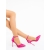 Pantofi dama cu toc roz din material textil Zerina, 4 - Kalapod.net