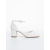 Pantofi dama albi cu toc din material textil Santura, 5 - Kalapod.net