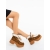 Ghete dama cu platforma camel din material textil Binita - Kalapod.net