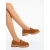 Mocasini dama camel din material textil Henia - Kalapod.net
