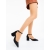 Pantofi dama cu toc negri din material textil Lajita, 2 - Kalapod.net