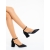 Pantofi dama cu toc negri din material textil Lajita, 3 - Kalapod.net