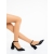 Pantofi dama cu toc negri din material textil Lajita, 4 - Kalapod.net