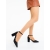 Pantofi dama cu toc negri din material textil Stassi, 3 - Kalapod.net