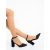 Pantofi dama cu toc negri din material textil Stassi - Kalapod.net