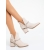 Botine dama cu toc bej din material textil Dampera, 4 - Kalapod.net