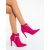 Botine dama cu toc roz din material textil Inara, 4 - Kalapod.net