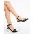 Sandale dama cu toc negre din material textil Kaya, 4 - Kalapod.net