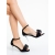 Sandale dama cu toc negre din material textil Lyanna - Kalapod.net