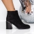 Botine dama negre din material sintetic Miharia, 2 - Kalapod.net